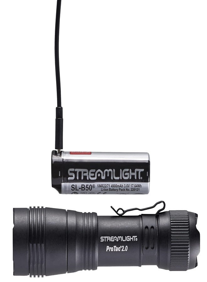 Streamlight 89000 ProTac 2.0 2000-Lumen 17300-Candela Rechargeable Tactical LED Flashlight with USB C Cable, and Holster, Box, Black - Image 5