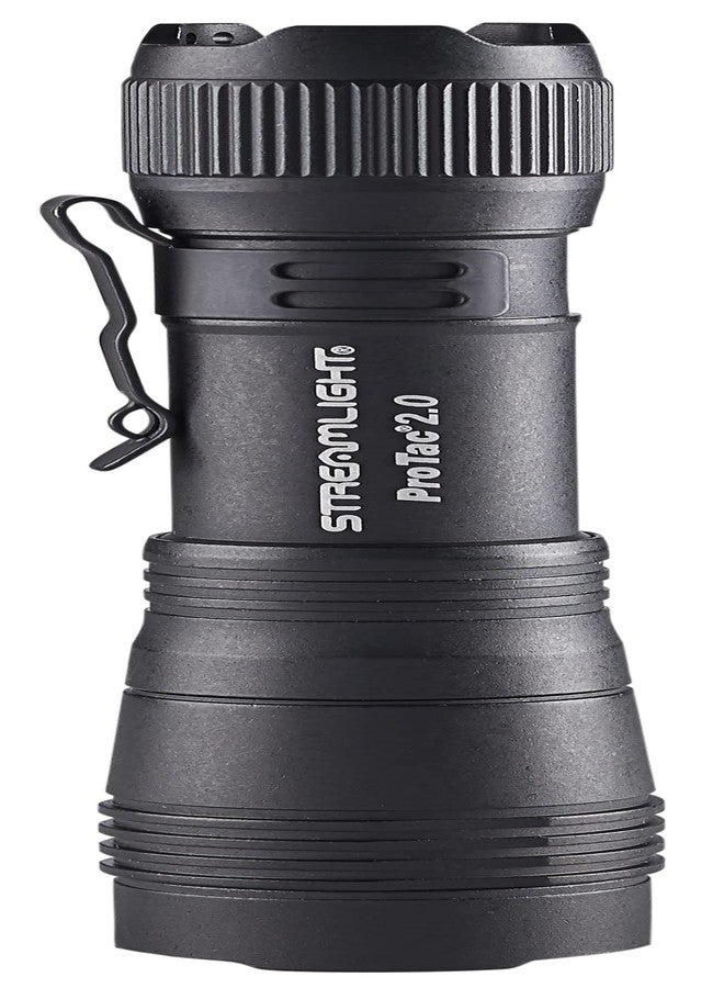 Streamlight 89000 ProTac 2.0 2000-Lumen 17300-Candela Rechargeable Tactical LED Flashlight with USB C Cable, and Holster, Box, Black - Image 3