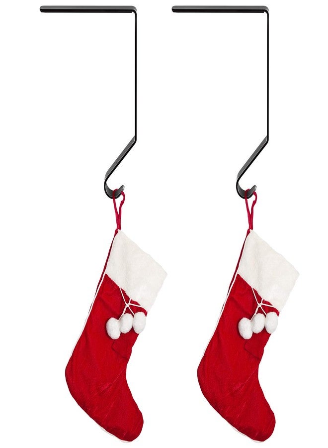 Hotop 6 Pcs Black Christmas Stocking Holders for Fireplace Mantle Staircase Non-Slip Metal Xmas Stocking Ornament Hooks Hangers for Home Christmas Party Decorations - Image 3