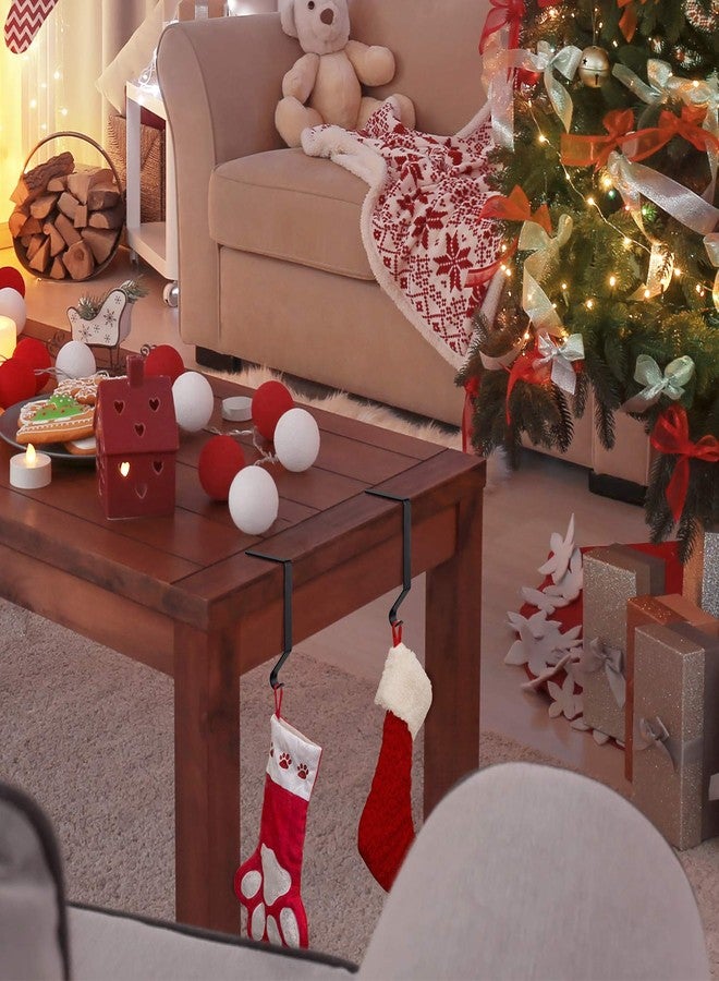 Hotop 6 Pcs Black Christmas Stocking Holders for Fireplace Mantle Staircase Non-Slip Metal Xmas Stocking Ornament Hooks Hangers for Home Christmas Party Decorations - Image 5