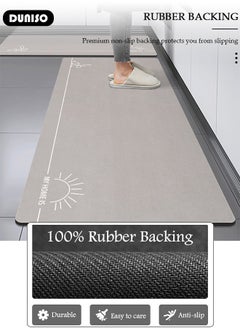 DUNISO 2 PCS  Kitchen Mats and Rugs Set , Non Slip Heavy Duty Standing Mat, Quick Dry Diatom Mud Floor Mat,  Extra Soft and Absorbent Floor Mats for  Kitchen, Bath, Office, Laundry(40*60cm+40*120cm)  - Image 2