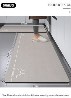 2 PCS  Kitchen Mats and Rugs Set , Non Slip Heavy Duty Standing Mat, Quick Dry Diatom Mud Floor Mat,  Extra Soft and Absorbent Floor Mats for  Kitchen, Bath, Office, Laundry(40*60cm+40*120cm) - pzsku/Z3778DD0B8B50A5CA4AA9Z/45/_/1734675271/9cf7b008-0418-4eac-8452-f3a0c6b384d9