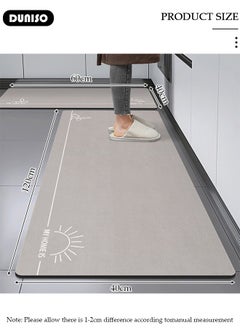 DUNISO 2 PCS  Kitchen Mats and Rugs Set , Non Slip Heavy Duty Standing Mat, Quick Dry Diatom Mud Floor Mat,  Extra Soft and Absorbent Floor Mats for  Kitchen, Bath, Office, Laundry(40*60cm+40*120cm)  - Image 4