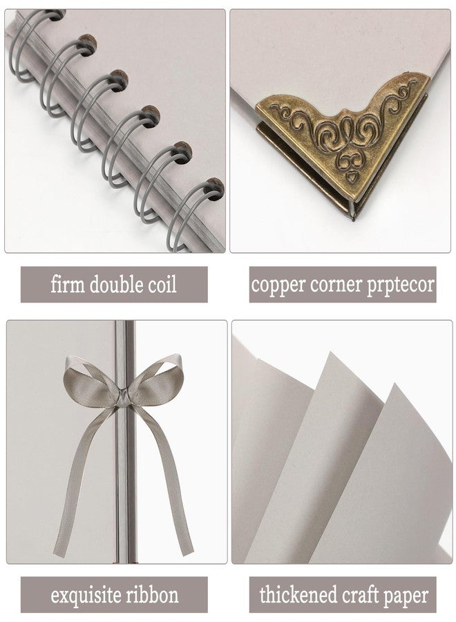 LOYAL BOOK Scrapbook (8 x 8 inch) Scrapbook Album 60 Pages Ideal for Your DIY Scrapbooking Albums Wedding and Anniversary Family Photo Album (grey) - Image 3