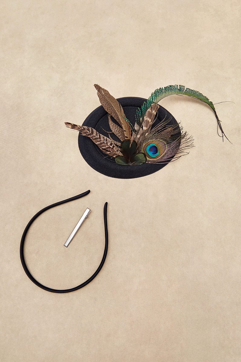 BABEYOND Fascinator Hat Tea Party Kentucky Fascinator Hat Derby Pillbox Hat Black - Image 3