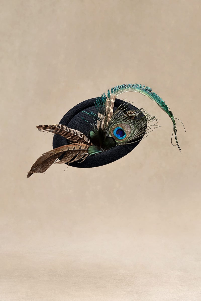 BABEYOND Fascinator Hat Tea Party Kentucky Fascinator Hat Derby Pillbox Hat Black - Image 2