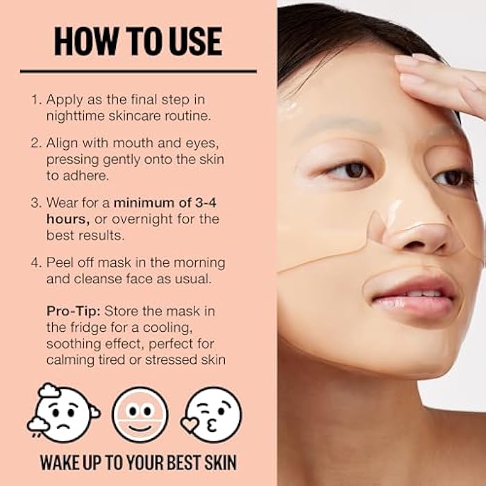 PEACE OUT Skincare Overnight Bio-Collagen Recovery Hydrating Face Mask to Calm Skin Irritation, Improves Skin Clarity with Hyaluronic Acid, 1 count - Image 5
