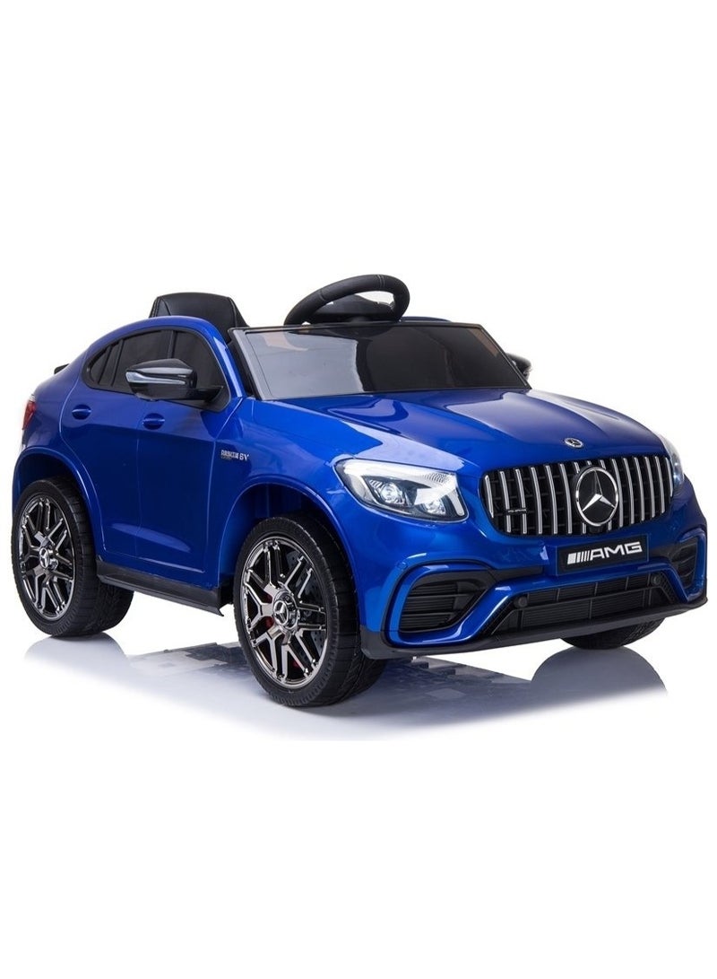 AMG Kids Ride On Electric Car Mercedes Benz AMG GTR Motorized Vehicles with Remote Control,12V Battery Powered, Leather Seat, LED Lights, Wheel Suspension, Music, Horn, Portable Handle,Ages 3+ - Image 1