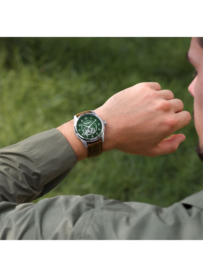 Timberland Men Northbridge Green Dial Leather Strap Automatic Watch for Men, 43mm - Image 4