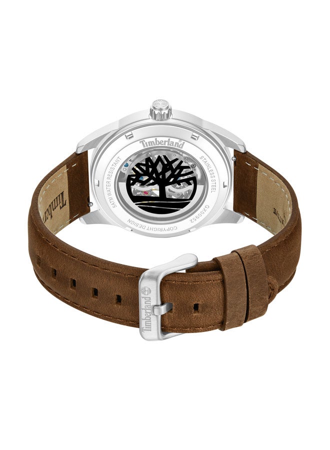 Timberland Men Northbridge Green Dial Leather Strap Automatic Watch for Men, 43mm - Image 3