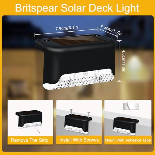 BRITSPEAR Acrylonitrile Butadiene Styrene Solar Light Outdoor Garden Waterproof Stair Deck Pool Patio Fence Gate Yard Floor Step Railing Window Balcony Sunlight Pathway (12, Standard) - Image 2