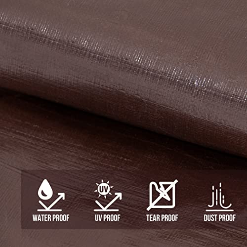 CARTMAN Finished Size 10x12 Feet Extra Thick 12 Mil Heavy Duty Poly Tarp, Multipurpose Protective Cover, UV Resistant, Waterproof Poly Tarpaulin with Reinforced Edges - Image 5