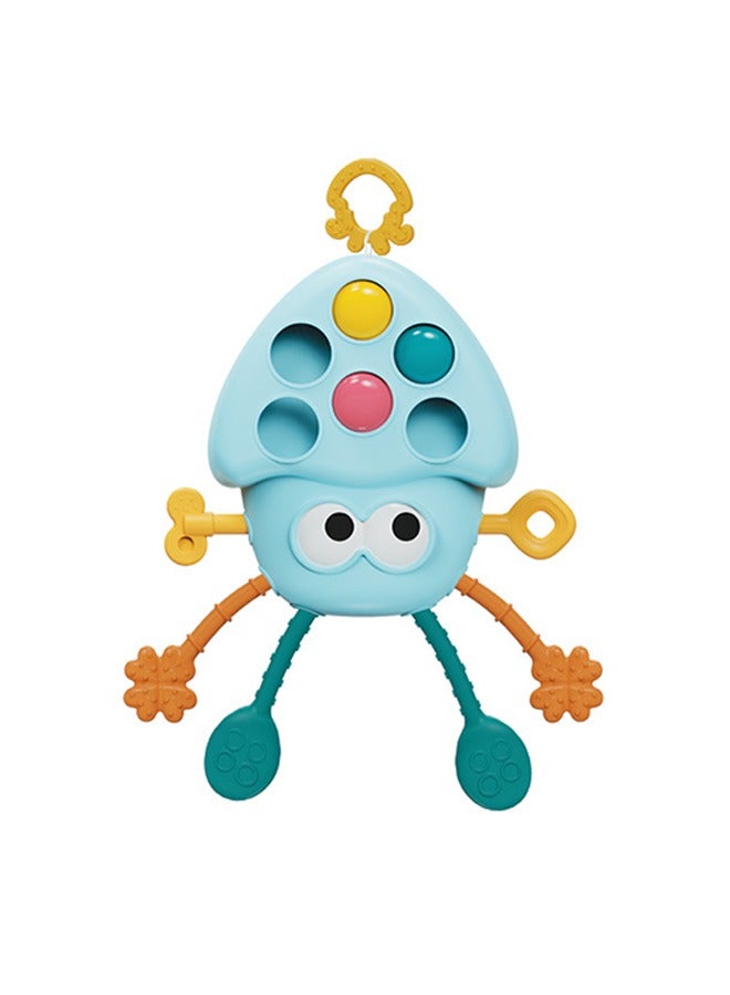 Baby Montessori Sensory Toy for Babies, Silicone Pull String Teething Toy, Perfect for Entertaining Baby While Developing Motor and Sensory Skills (Octopus) - Image 1