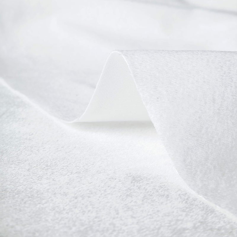 Encasa XO قماش مخمل مصبوغ بلون موحد ناعم وسلس وزلق للكنب، الأثاث، التنجيد، الستائر، الوسائد والحرف 100x152 سم - أبيض - Image 3