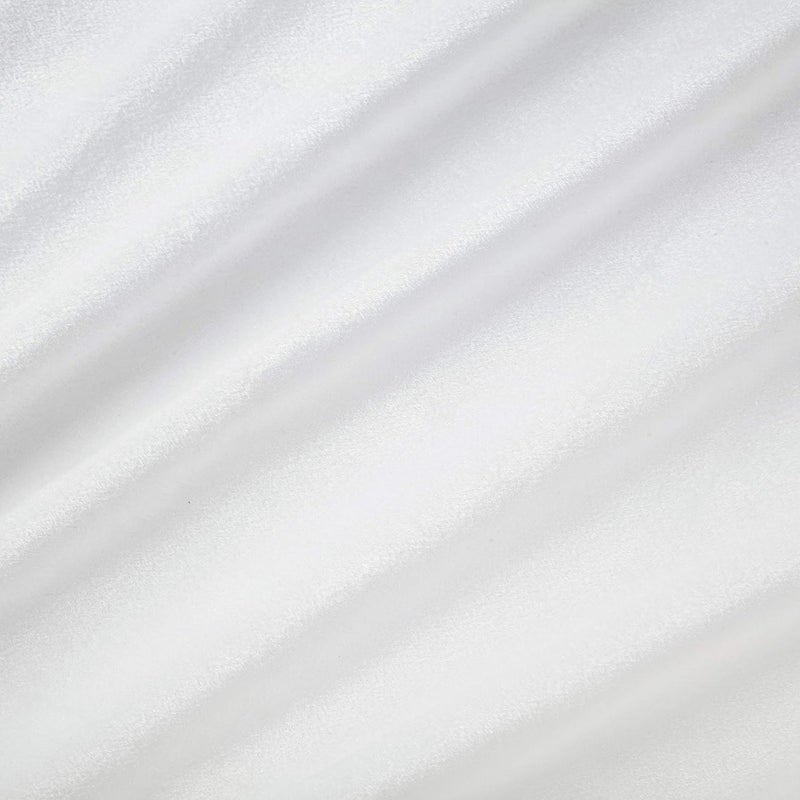 Encasa XO قماش مخمل مصبوغ بلون موحد ناعم وسلس وزلق للكنب، الأثاث، التنجيد، الستائر، الوسائد والحرف 100x152 سم - أبيض - Image 2