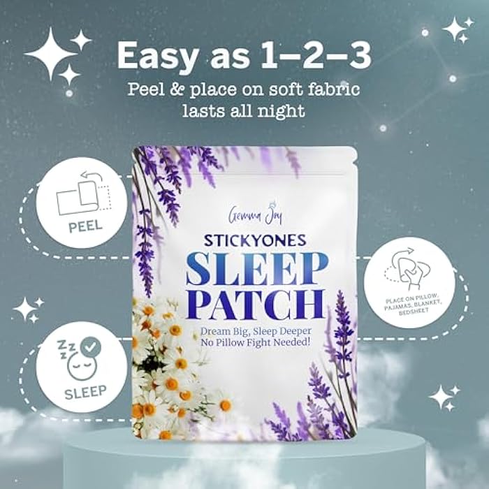 Gemma Joy StickyOnes Sleep Patches for Adults – Extra Strength Sleeping Patches – Melatonin-Free Non-Invasive Sleep Aid with Essential Oils – Aromatherapy Patch Stickers for Men and Women – 30 Count - Image 5