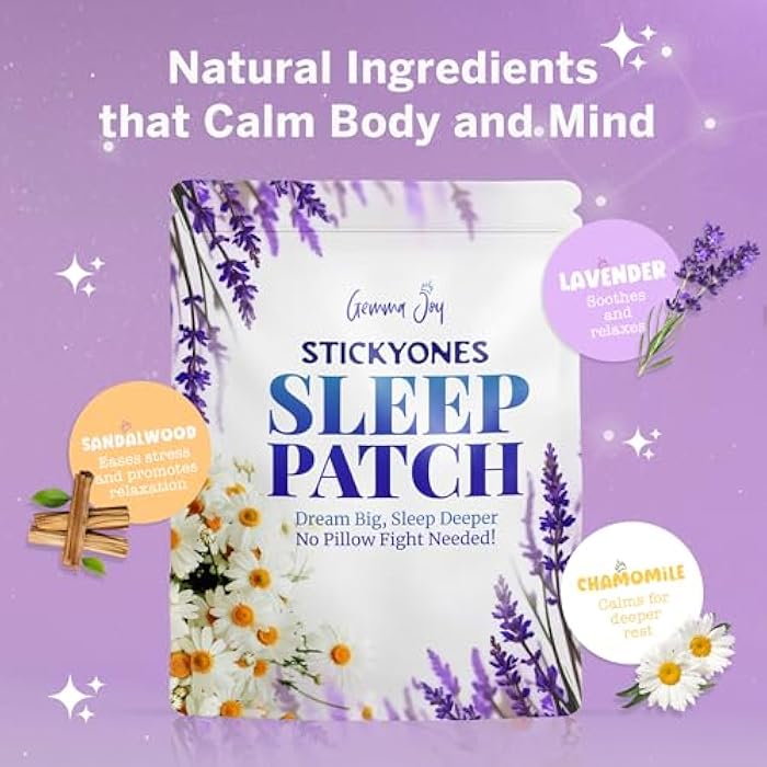 Gemma Joy StickyOnes Sleep Patches for Adults – Extra Strength Sleeping Patches – Melatonin-Free Non-Invasive Sleep Aid with Essential Oils – Aromatherapy Patch Stickers for Men and Women – 30 Count - Image 4