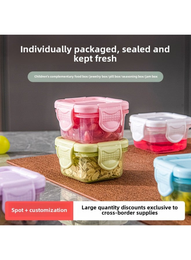 Fresh-keeping Box Candy Sealed Box Baby Kidsren's Food Supplement Box Storage Box Seasoning Box Medicine Box Jam Box Set Wholesale-Specifications:60ML-Color:Yellow Green  - Image 2