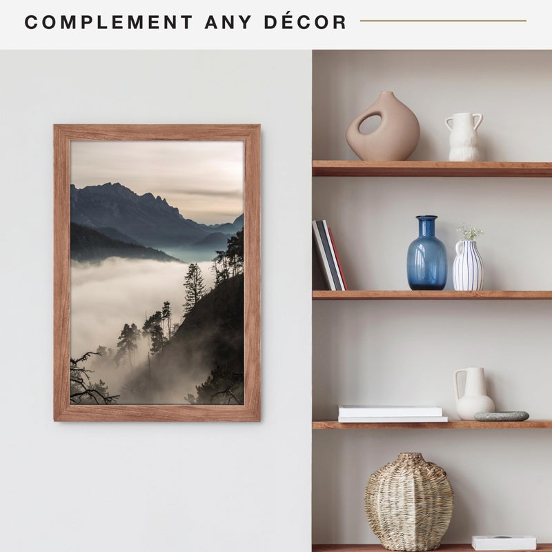 MCS Museum Poster Frame 16x24 Medium Oak Woodgrain, Vertical & Horizontal Wall Hanging Large Picture Frame for Photos, Posters & Art Prints (1-Pack) - Image 3