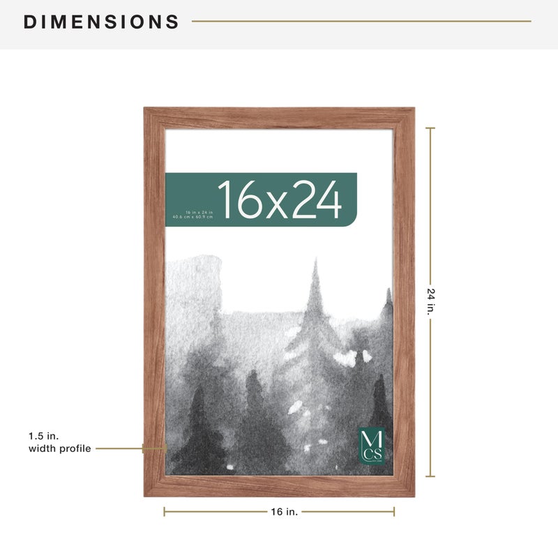 MCS Museum Poster Frame 16x24 Medium Oak Woodgrain, Vertical & Horizontal Wall Hanging Large Picture Frame for Photos, Posters & Art Prints (1-Pack) - Image 5