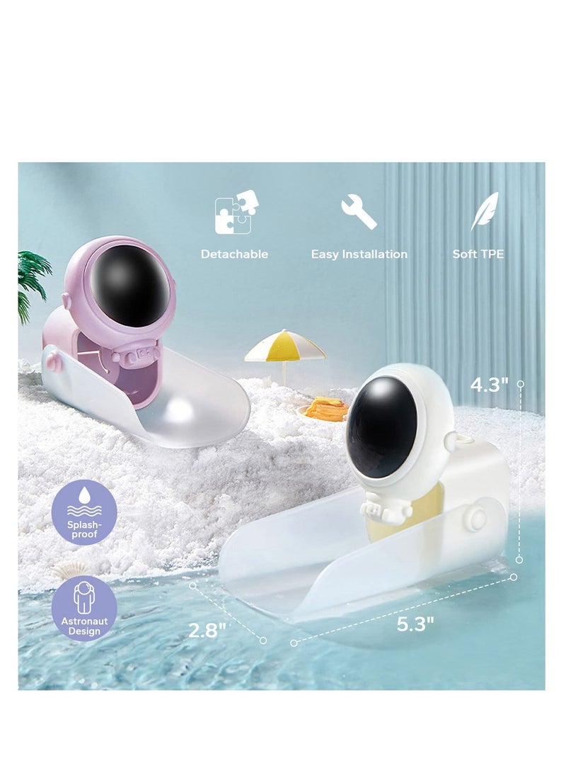 واي آند دي Toddlers Faucet Extender, for Sink Kids Universal Spout Detachable Handle Extender Bathroom, Kitchen, Bathtub 2Pcs (Pink & White) - Image 3