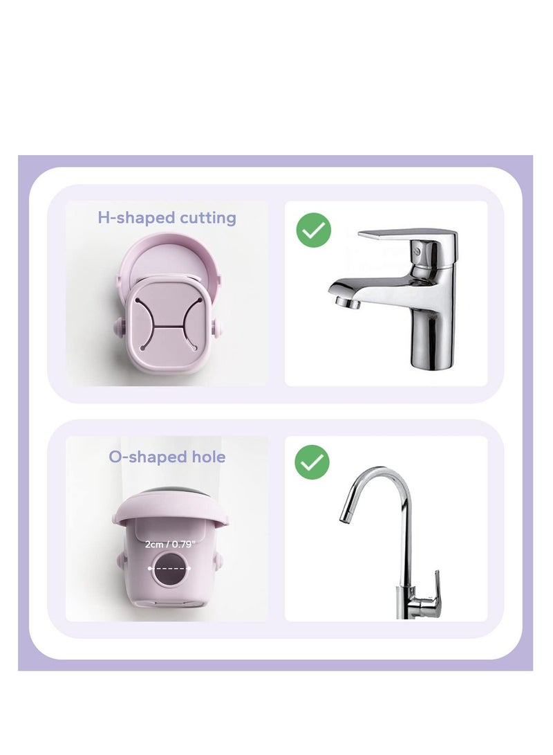 واي آند دي Toddlers Faucet Extender, for Sink Kids Universal Spout Detachable Handle Extender Bathroom, Kitchen, Bathtub 2Pcs (Pink & White) - Image 2