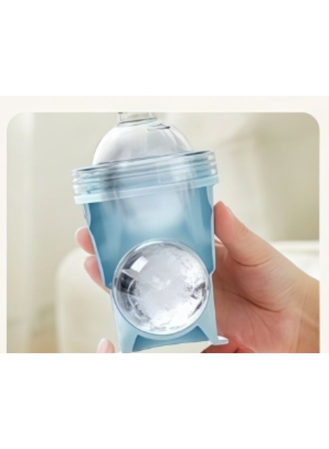 NICE New Folding Ice Ball Cup, 3-in-1 Press Type Quick Ice Maker Cup, Portable Mini Silicone Ice Cube Mold Bottle, Reusable Foldable Summer Cold Drink Water Cup for Outdoor Home Travel - Image 2