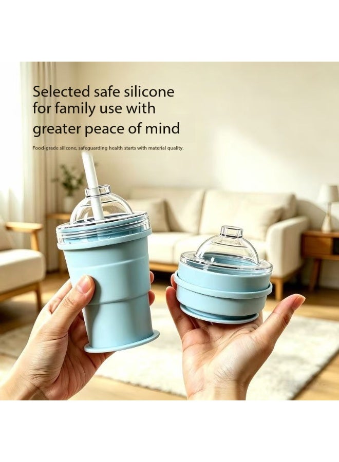 NICE New Folding Ice Ball Cup, 3-in-1 Press Type Quick Ice Maker Cup, Portable Mini Silicone Ice Cube Mold Bottle, Reusable Foldable Summer Cold Drink Water Cup for Outdoor Home Travel - Image 3