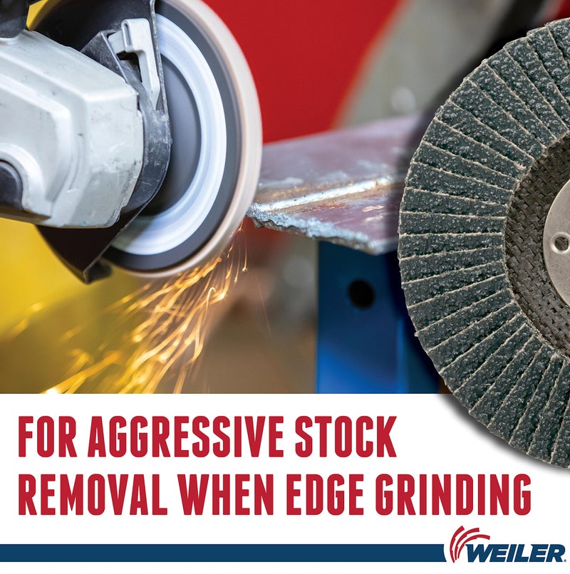 Weiler 51112 4-1/2" Tiger Paw Abrasive Flap Disc, Flat (Ty27), Phenolic Backing, 36Z, 5/8"-11 UNC Nut (Pack of 10) - Image 4