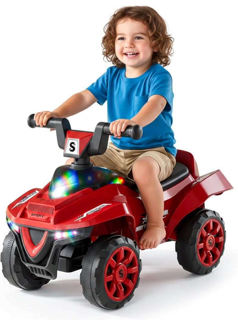 Baybee Buzzy Baby Ride on Car for Kid, Ride on Baby Car with Push handle, Lights, Music & Spacious Seat | Kids Push Car for Babies | Push Ride on Car for Kids 1-3 Years Boy Girl (Red) - Image 1