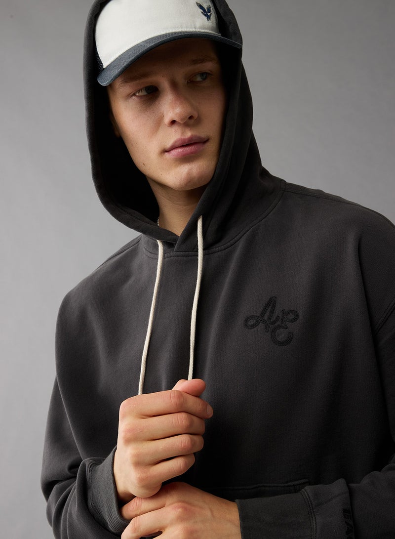 American Eagle Logo Graphic Drawstring Pullover Hoodie  - Image 3