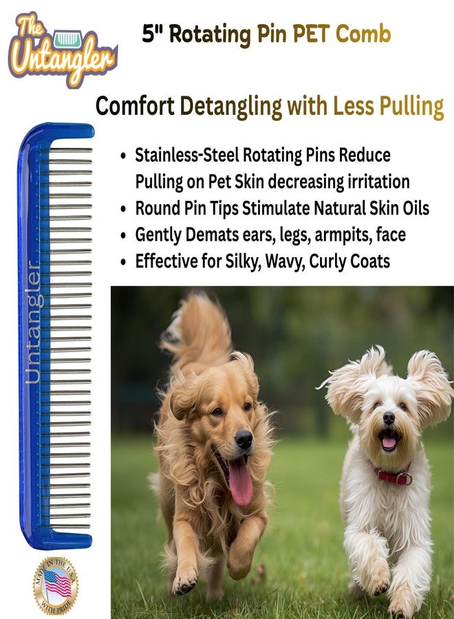 Untangler Pet Comb (5", Ocean Blue) - Image 2