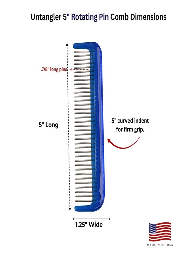 Untangler Pet Comb (5", Ocean Blue) - Image 3