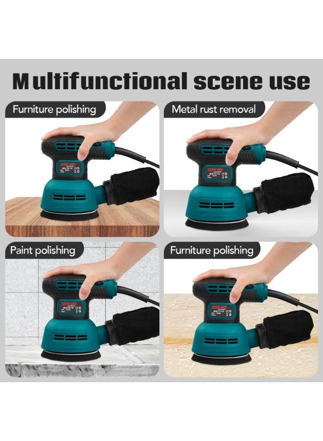 ZLH HITY 5-Inch Random Orbit Sander, 6 Variable Speeds 12000 RPM Orbital Sander, 3.0 Amp Electric Sander Machine with 5Pcs Sandpapers and Dust Collector for Woodworking Sanding Polishing - Image 4