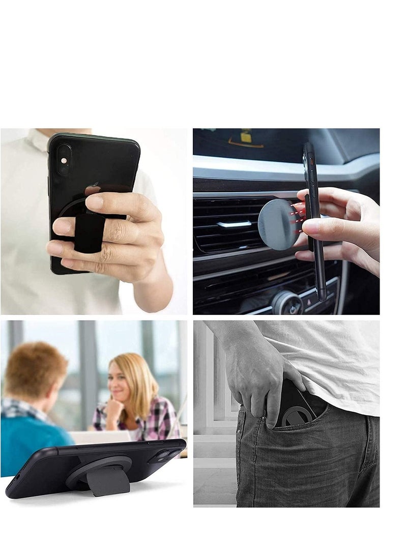 SYOSI حامل حلقة هاتف مغناطيسي، رفيع للغاية 3 مم مضاد للسقوط ومسند من السيليكون بحلقة خلفية للهاتف الخلوي وحامل للهاتف لتركيب السيارة المغناطيسي ومعظم الهواتف الذكية والأجهزة اللوحية - Image 2