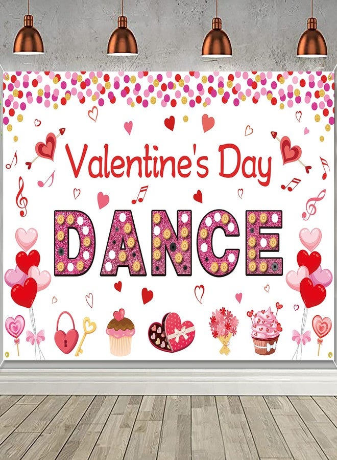 PTFNY Valentine's Day Dance Backdrop Banner Valentines Day Banner Photography Background School Dance Flyer Party Church Community Event Sweetheart Dance Party Valentines Day Decorations Photo Booth Props - Image 1