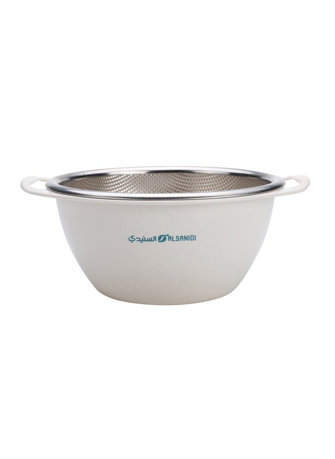 AL SANIDI - Stainless steel rice strainer, Rice, Vegetables and fruits strainer, White, Size 22 Cm - Image 1