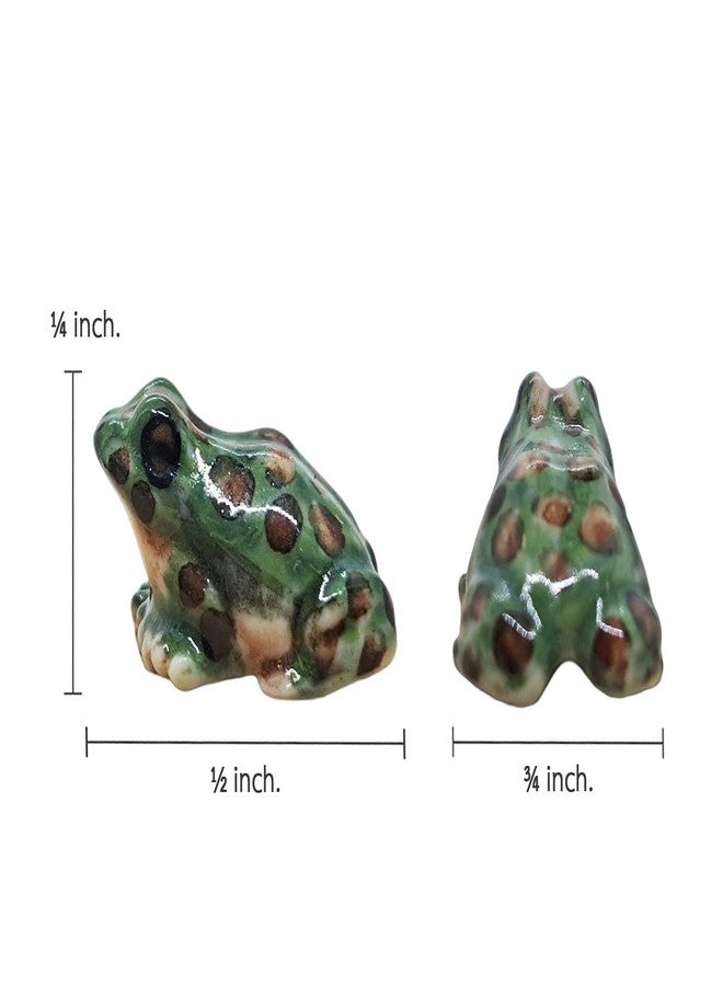 WitnyStore ¾ Inch Green Red Dot Frog Ceramic Figurine for Terrarium Decoration Collectible Statue for Adult Collectors Handcrafted Porcelain Ornament Sculpture Home Room Tabletop Decor - Image 2