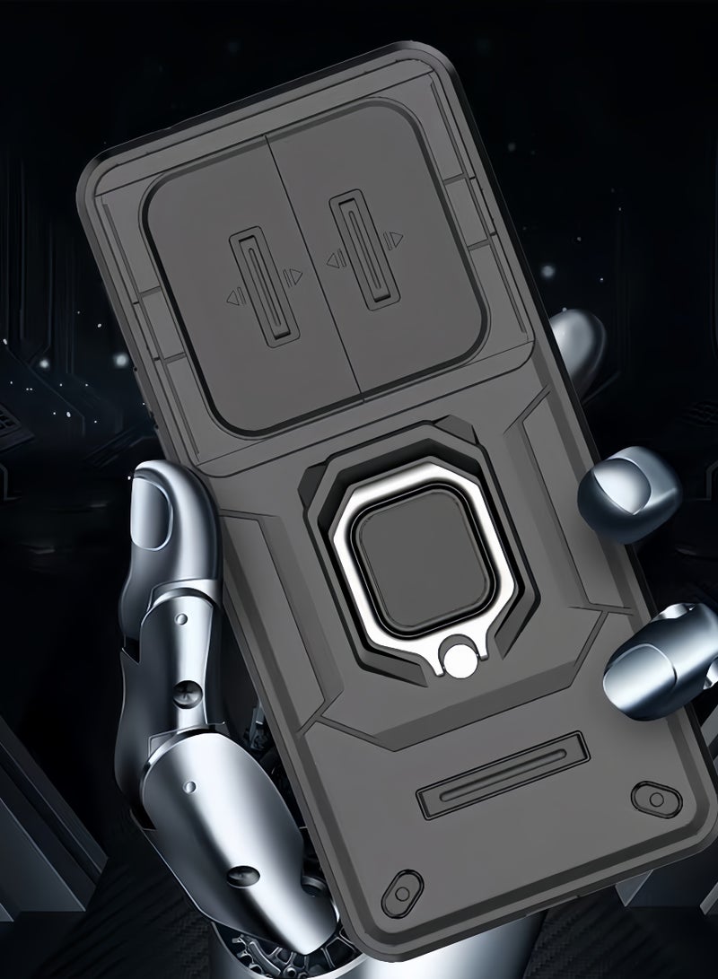 إكس ليفيل غطاء هاتف Honor X9c مع غطاء كاميرا منزلق وحلقة ستاند مضاد للخدوش وامتصاص الصدمات - Image 3