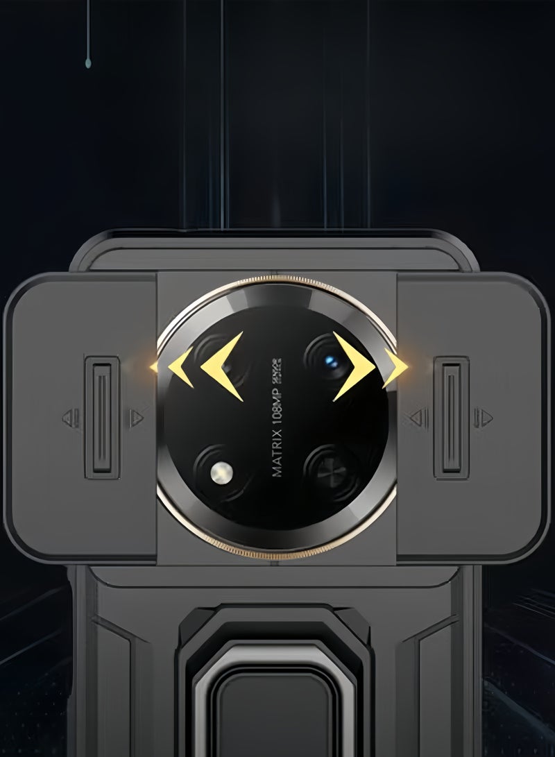 إكس ليفيل غطاء هاتف Honor X9c مع غطاء كاميرا منزلق وحلقة ستاند مضاد للخدوش وامتصاص الصدمات - Image 4