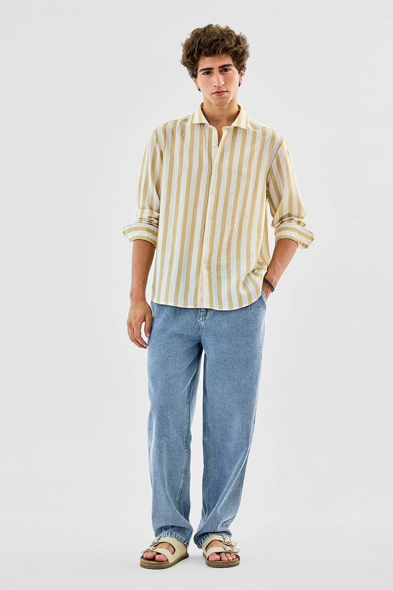 SNITCH Crushed Regular Fit Stripes Shirt