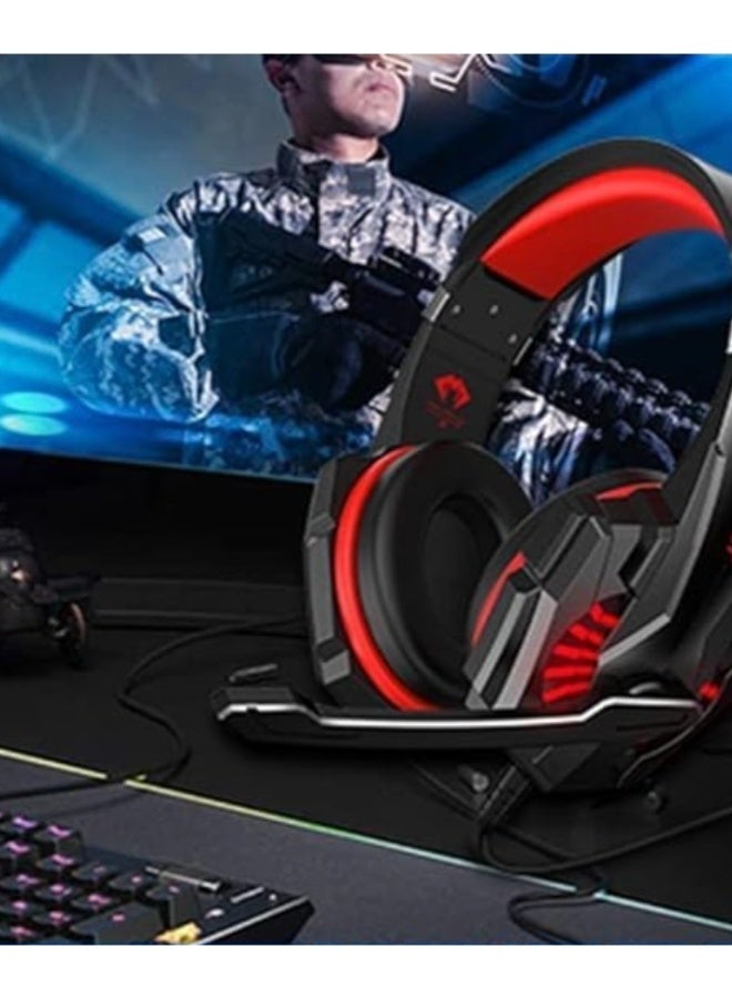 G9000 7.1 Surround Sound Gaming Headset with Microphone, PC Headphones, Heavy Bass, Telescopic, Noise Isolating, Wired LED Light - Image 2