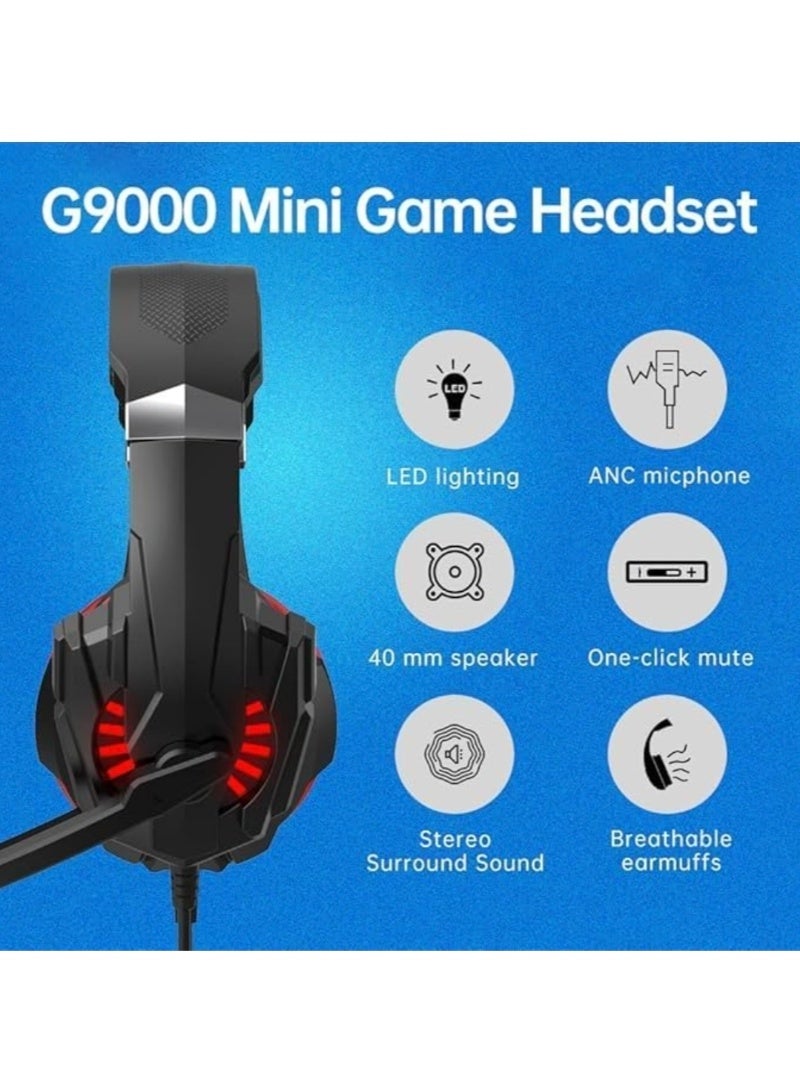 G9000 7.1 Surround Sound Gaming Headset with Microphone, PC Headphones, Heavy Bass, Telescopic, Noise Isolating, Wired LED Light - Image 3