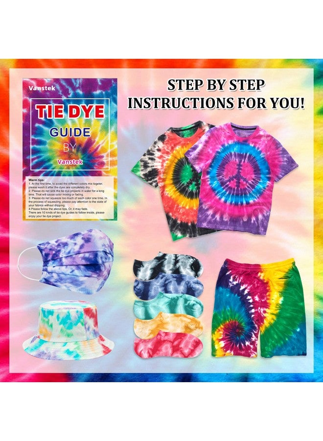 Vanstek 7 Colors Tie Dye Kit 13.52Oz Jumbosize Fabric Dye For Family Friends Groups Party Supplies 59 Pack Tie Dye Kit For Women Kids Men By Vanstek - Image 3