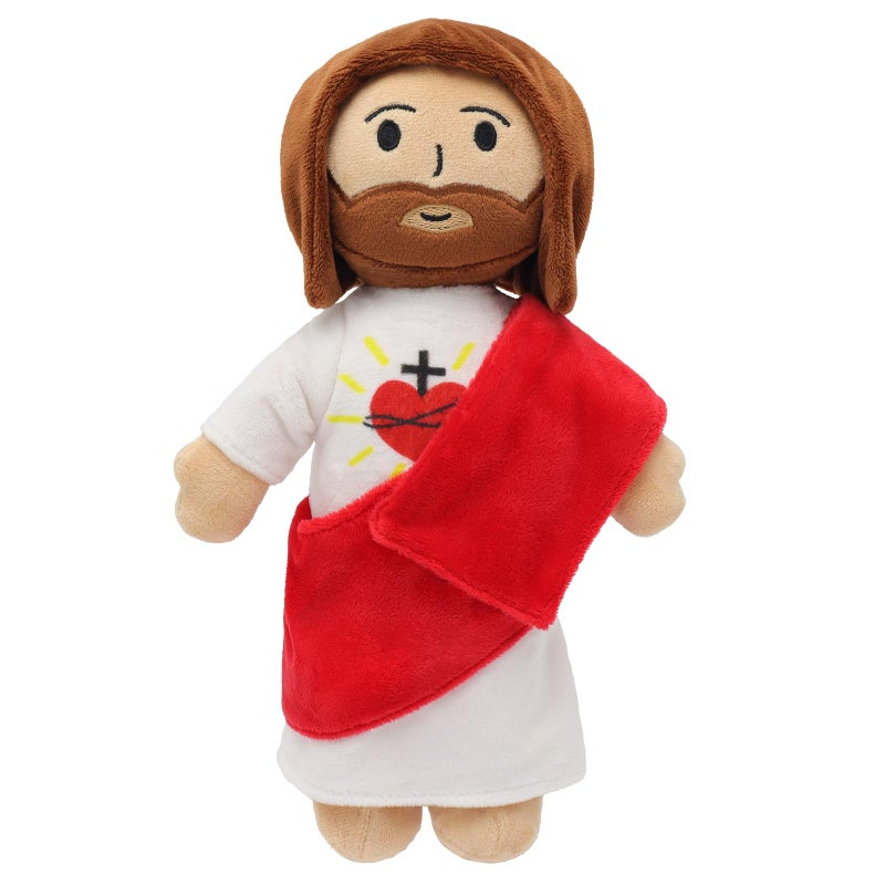 Yelakey 13" Jesus Plush Toy Heart of Jesus Plushie Savior Stuffed Doll for Church Sunday School Religious Easter Gift for Children Kids - Image 1