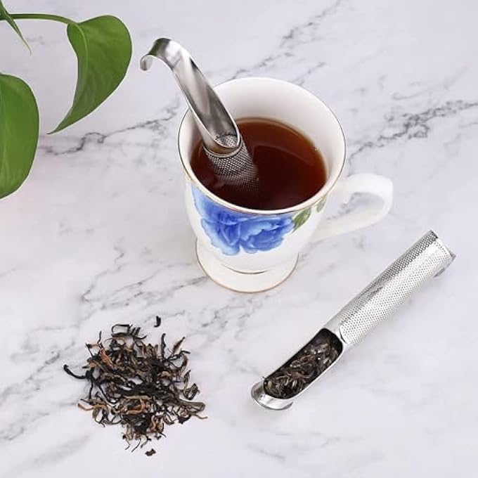 SWIUKPHE Tea Strainers For Fine Loose Tea Stainless Steel Tea Diffuser LongHandle Tea Filter Premium Tea Infuser Tea Strainer For Tea Rose Coffee Spices - Image 3