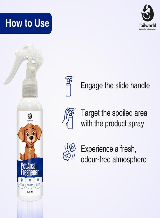 Tailworld Area Freshener, Pet Area Odour Remover for All Types of Surfaces | Super Safe for The Pets, Can Remove Urine Smell for Instant Freshness, Eco-Friendly Odour (200ml) - Image 3