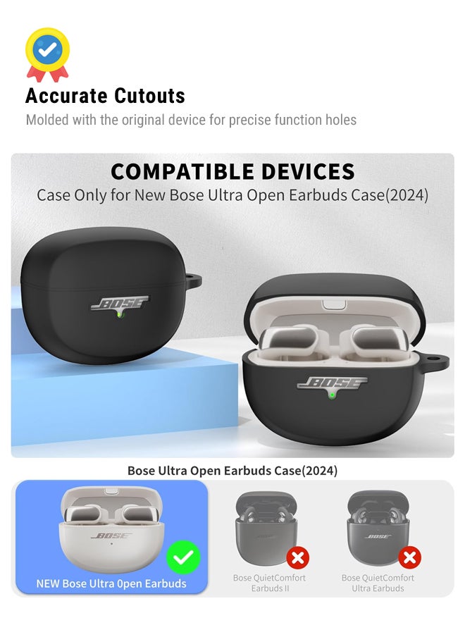 huanmate - Bose Ultra Open Silicone Case Cover - Black - Made with Soft Silicone, Lightweight & Durable - Stylish Design, Accurate Cut-outs, Easy Installation & Removal - Image 1