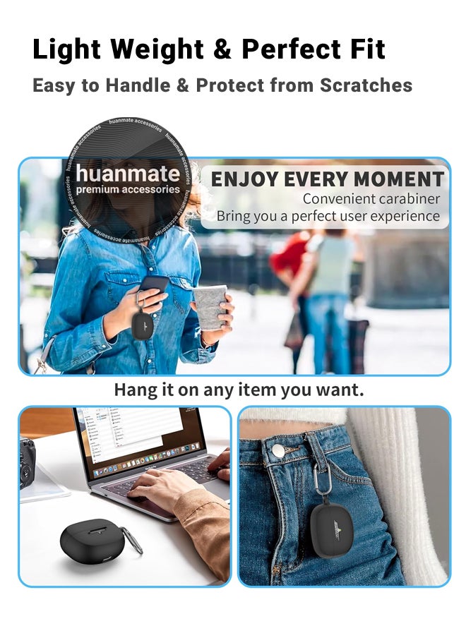 huanmate - Bose Ultra Open Silicone Case Cover - Black - Made with Soft Silicone, Lightweight & Durable - Stylish Design, Accurate Cut-outs, Easy Installation & Removal - Image 1