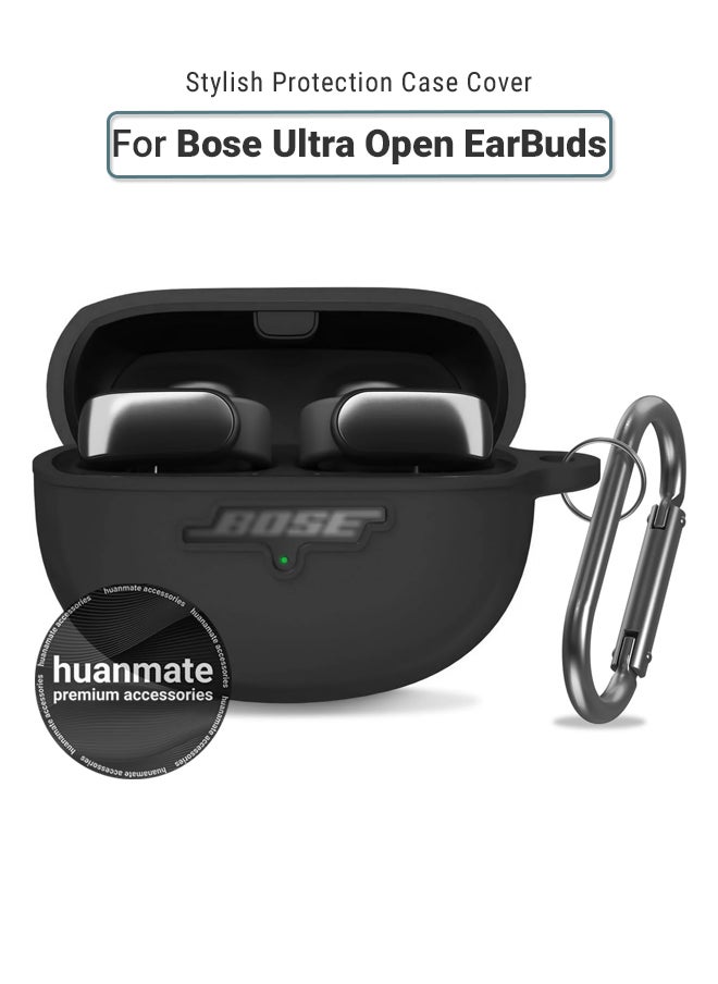 huanmate - Bose Ultra Open Silicone Case Cover - Black - Made with Soft Silicone, Lightweight & Durable - Stylish Design, Accurate Cut-outs, Easy Installation & Removal - Image 1